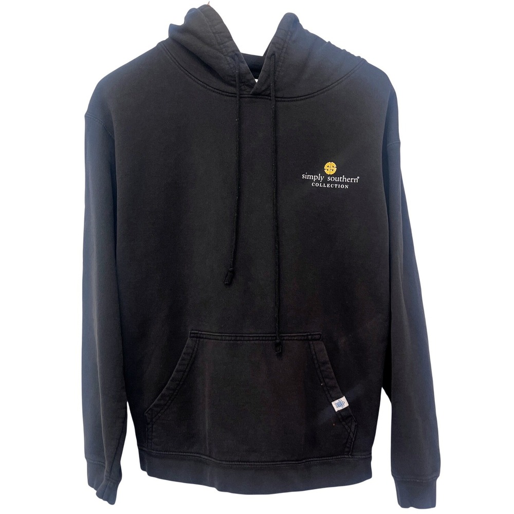 Simply Southern Large Black Yellow Mandala Bee Yourself Hoodie Kangaroo Pouch
